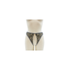 String gris avec bijou couleur aléatoire et chaîne dorée 
